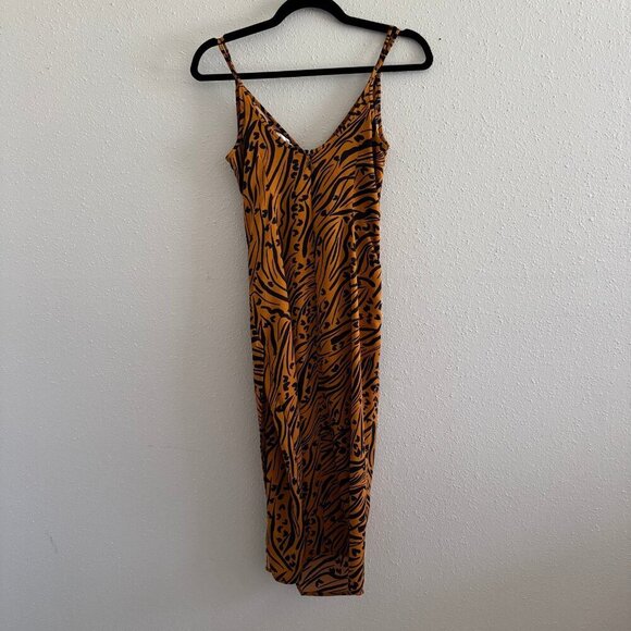 BCBGeneration Women's Tiger Print Pleated Sheath Party Dress Bronze Gold - Picture 8 of 9